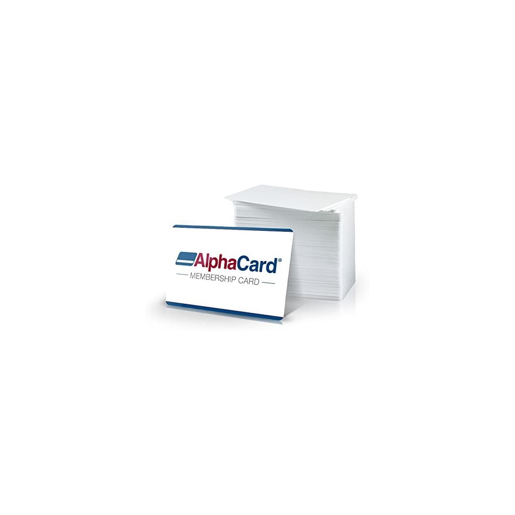  500 Impresión HDP5000 (84051) y 500 alphacard Premium en blanco tarjetas de PVC Bundle